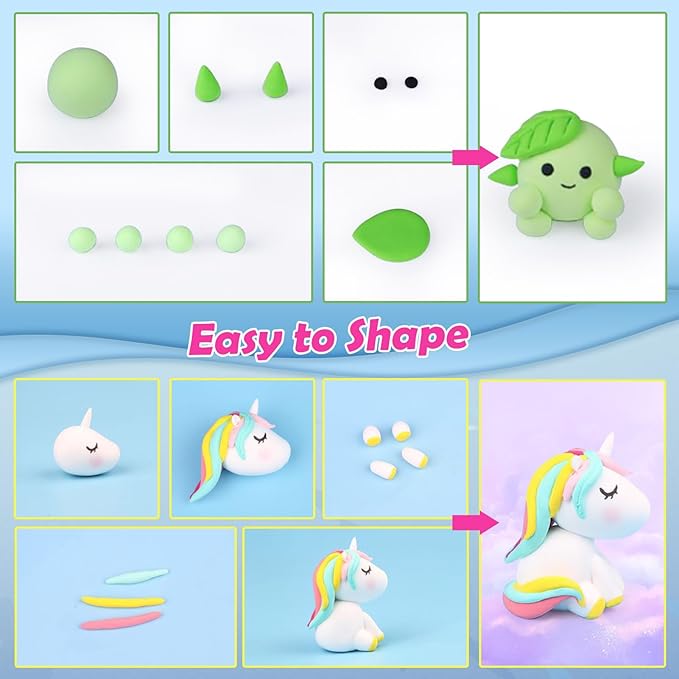 ESSENSON Air Dry Clay 60 Colors, Modeling Clay for Kids, DIY Molding for with Tools, Toys Gifts for Age 3 4 5 6 7 8+ Years Old Boys Girls Kids