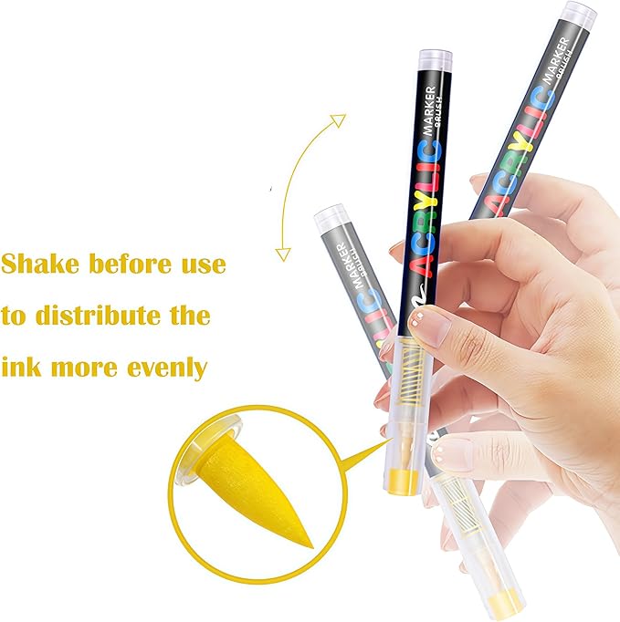 Acrylic Marker Ceramics Pens Ceramic Paint Brush Pen for Christmas Decorations Porcelain Mugs Both Glazed Christmas Decoration Unglazed Ceramics Permanent Marke(12 Colors) for Adults