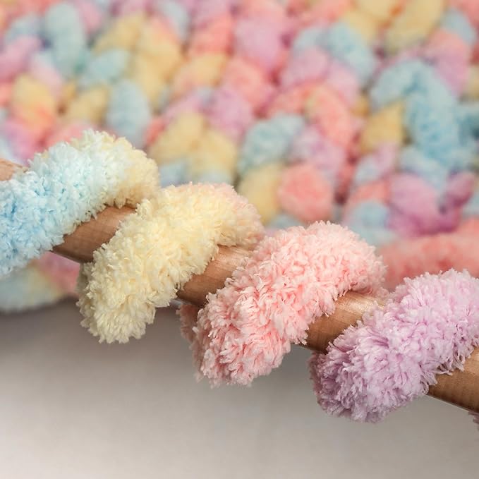 Jumbo Chunky Yarn for Hand Knitting - Super Thick Chenille Chunky Yarn for Crocheting - Extra Soft Bulky Fluffy Blanket Big Yarns 8 Jumbo Pack (27yds,8 oz Each Skein)