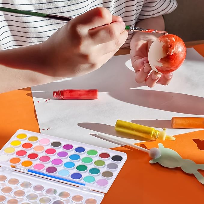 Nuanchu Christmas Gifts Bulk Watercolor Paint Washable Watercolor Paint Kits Palette and Brushes Portable Water Color Supplies for Adults, Beginners Artists Valentine Gift(1 Pack,36 Colors)