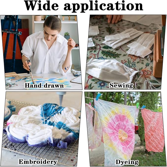 30Pcs White Cotton Fabric 10x10 Inches Precut Fabric Squares Quilting Fabrics Bundles for Halloween Christmas DIY Craft Sewing Making