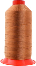 Mandala Crafts Size 138 420D T135 Bonded Nylon Thread - Bourbon Brown 1250 YDs Tex 135 Heavy Duty Sewing Threads for Leather, Jeans, Weaving, Outdoor Marine Upholstery