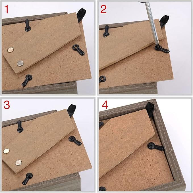 100 Pieces Frame Picture Turn Buttons and 25 Pieces Sawtooth Picture Frame Hanging Hangers Double Hole with 150 Pieces Screws for Hanging Pictures, Photos, Drawing