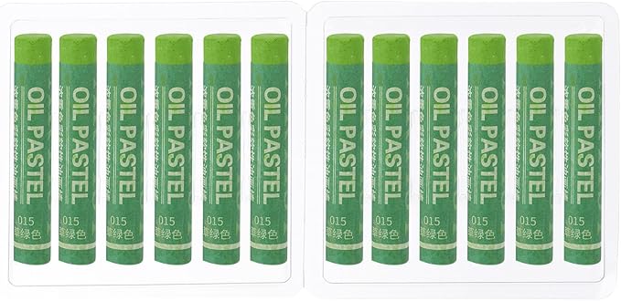 PATIKIL Grass Green Oil Pastels, 12Pcs Soft Oil Crayons Creamy Pastels Stick Art Supplies for Art Painting Drawing Blending Graffiti for Artists Beginners