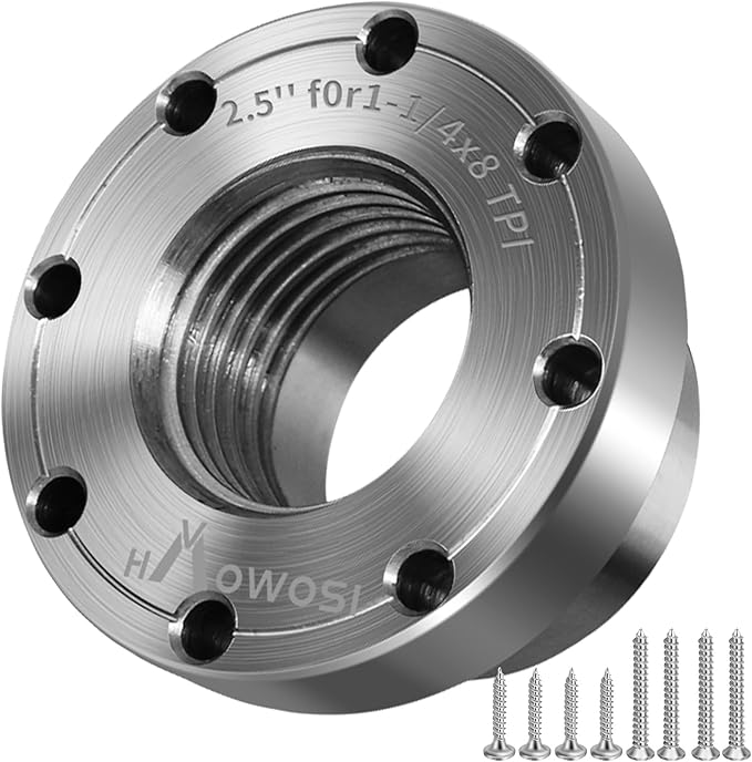Wood Lathe Steel Faceplate 2.5",Faceplate for Wood Lathe,Lathe Face Plate Fit for 1-1/4" x 8TPI Spindle