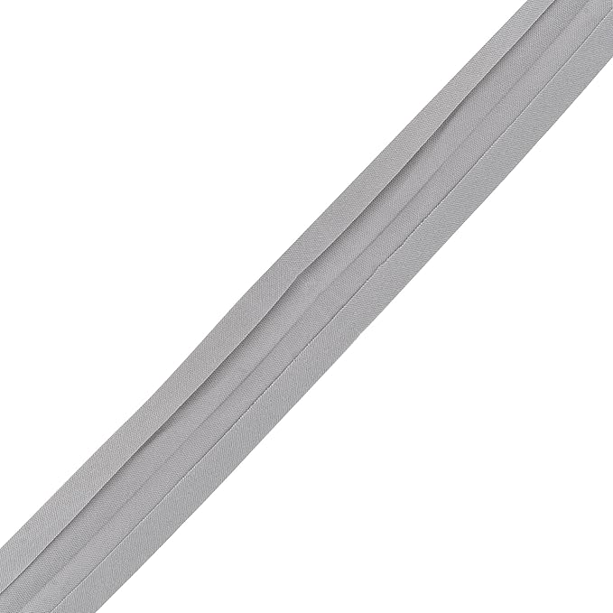 Mandala Crafts 55 Yards 5/8 Inch Gray Double Fold Bias Tape for Sewing - Bias Binding Tape for Quilting Binding, Hemming, Seam, and Fabric Piping