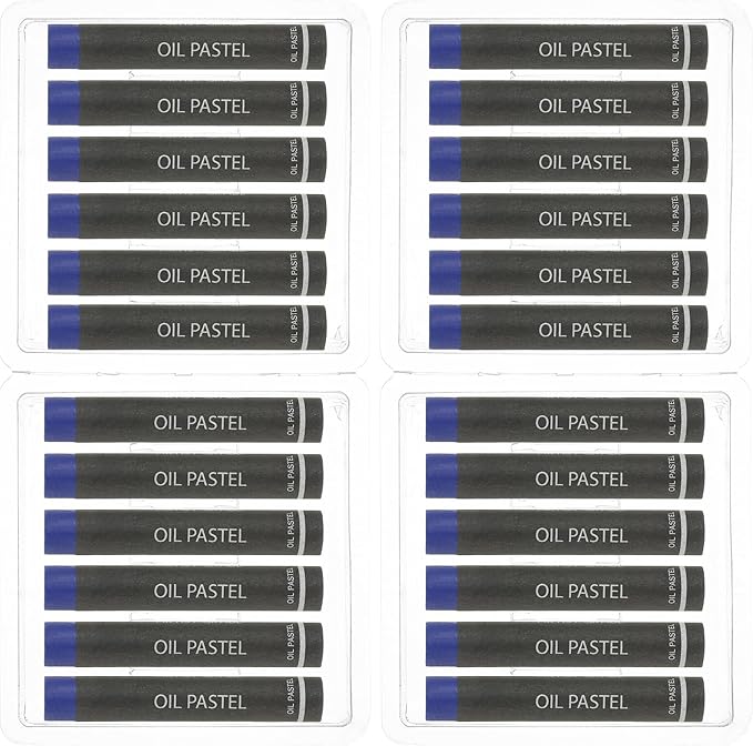 PATIKIL Dark Blue Oil Pastels, 24Pcs Soft Oil Crayons Creamy Pastels Stick Art Supplies for Art Painting Drawing Blending Graffiti for Drawing Beginners Artists