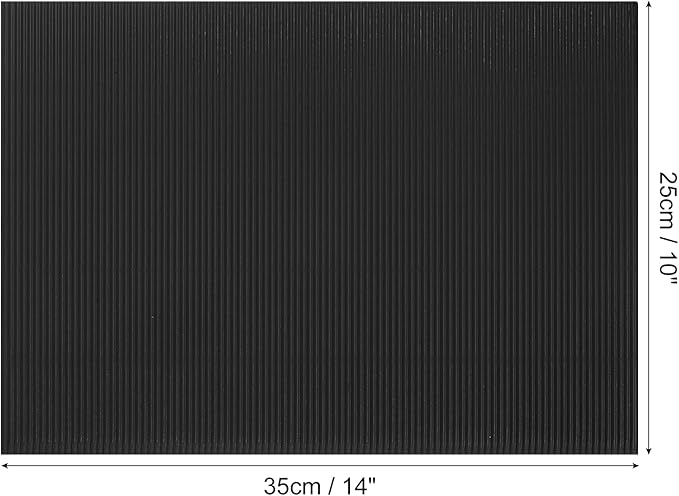 uxcell 10pcs Corrugated Cardboard Paper Sheets,Black,14 inch x 10inch,for Craft and DIY Projects