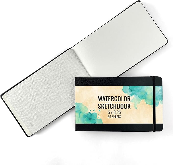ArtSkills Watercolor Journal for Painting, 200 GSM Sketchbook with Watercolor Paper, 36 5” x 8.25” Sheets
