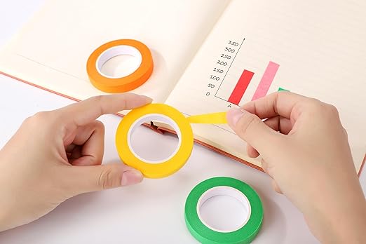 Colored Masking Tape 12PCS-Painters Tape, 12 Color Tape Rolls,Colored Painters Tape Perfect for Kids Art Supplies, Crafting, Labeling, DIY Projects, Easy Tear & Removable Adhesive (0.4in*39Ft)