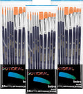 GOTIDEAL Paint Brush Set, 30 Pcs Round Pointed Tip, Small Nylon Hair Brushes for Acrylic, Oil and Gouache，Body, Face Nail Art and Rock Painting, Perfect for Kids & Adult