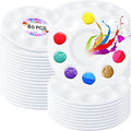 80 PCS Paint Tray Palettes,Plastic Paint Pallets with 10 Wells,Round Paint Pallet for Kids and Students,White Paint Palette for Art Classes,Acrylic Painting,Watercolor Painting,DIY Crafting