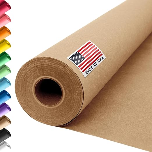 36" x 1200" (100 ft) Brown Construction Paper Roll, (Pack of 1 Roll, Brown Color) – Made in USA Construction Kraft Paper Roll for School Projects – Color Paper for Crafts, Art Paper for Kids