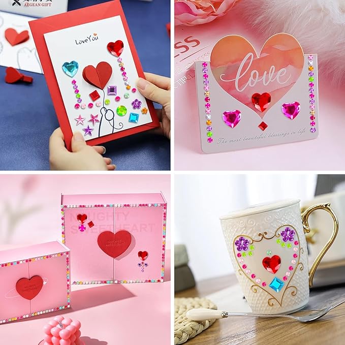 3165pcs Gem Stickers Crystal Crafts - self-Adhesive Stickers, Sticker Earrings, Children's Craft Supplies, Stickers in Various Shapes and Sizes.