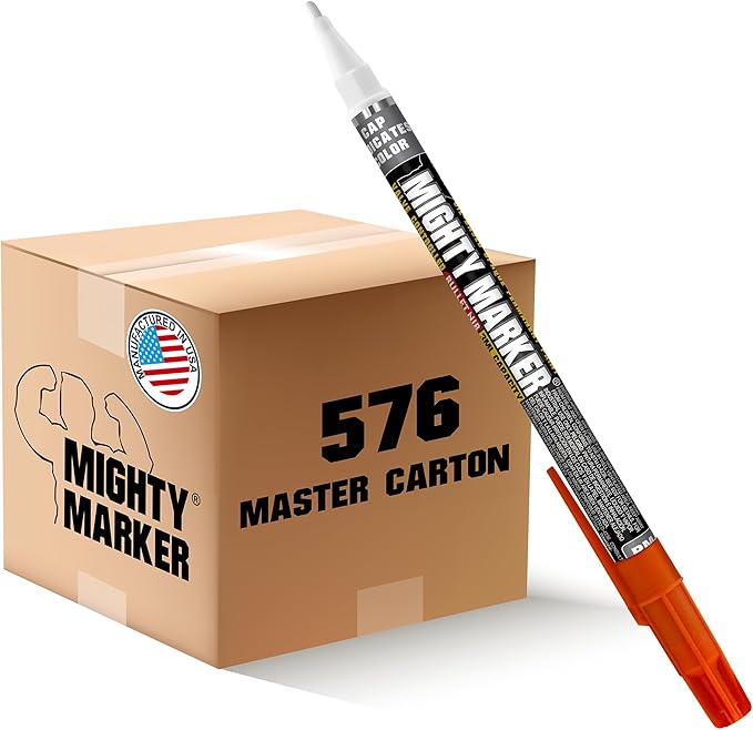 PM-92 Extra Fine Paint Markers, 1.0mm Tip, Xylene Based, Valve Action, Weather Resistant, For Welding Fabrication Electrical, Manufactured in USA, 576PCS/ Master Case (Orange)