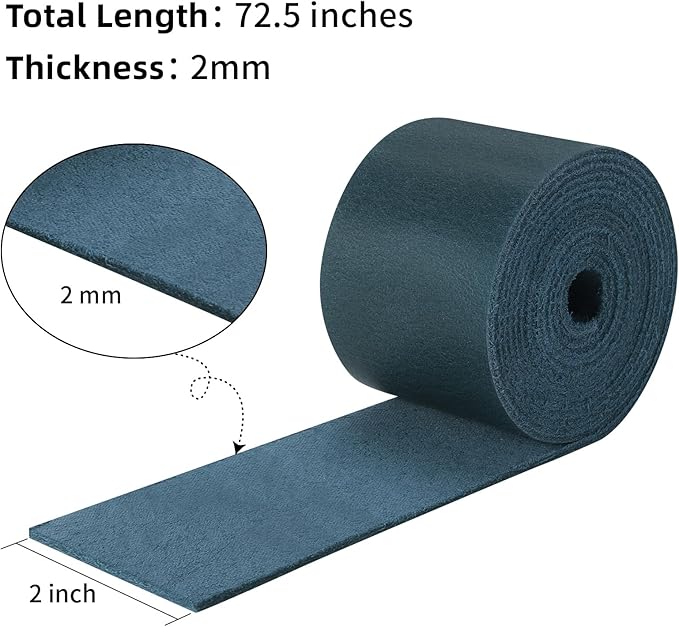Ringsun 2 Inches Wide Flat Leather Straps for Crafts, Full Grain Leather Strips for Crafts, Tooling (2mm Thick 72.5 Inches Long Blue)