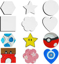 AUREUO Magnetic Mini Canvas Boards for Christmas Painting - 3 Inch 12 Pack Square, Hexagon, Circle, Star, Heart & Flower Shape Craft Art Gift, Tiny Painting Canvas Panel for Acrylic Paint & Markers