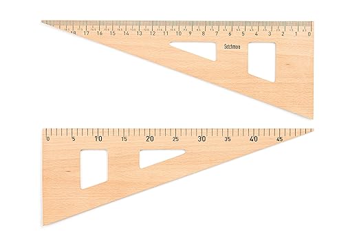 7 Piece Beech Wood Sewing Ruler Set, Wooden Pattern Making & Drafting Tools for Dressmaking Tailoring & Fashion Designer, with Straight Edge, Triangle, French & Hip Curve & Vary Form Curve