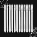 SMOOTHERPRO White Gel Pen 12 Pcs White Ink Pen Set 0.6mm 0.8mm Point Gel Pens for Black Paper Art Drawing Journaling Writing Sketching(SA68-6)