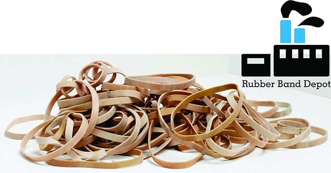 3''x1/16'', Size #18, Approximately 450 Rubber Bands Per Bag, All Purpose Rubber Bands, Rubber Band Measurements: 3''x1/16'' - 1/4 Pound Bag, Beige