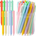 Crtiin 50 Pcs Gel Ink Pens Bulk, Black Ink 0.5mm Fine Point Retractable Pen Smooth Writing Office Supplies for Teacher Server Nurse Christmas Charity Donation Valentine (Macaron)