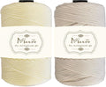 Maxee Premium Polyester Macrame Cord 3 mm × 218 yd (2 Pack),3mm 100% Polypropylene Macrame Cord,Ideal for Crochet, Wall Hangers, Bags, Rugs & DIY Crafts