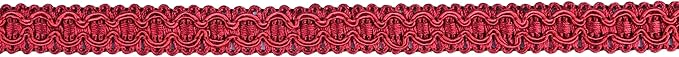 Gimp Braid Trim, 0.7 Inch / 10M(10.9 Yards) Fabric Trim for Curtains, Upholstery, Sewing, Hand DIY Crafts, Costume and Home Decorative（Wine）