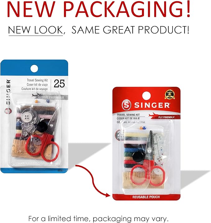 SINGER 00267 Sewing Kit in Reusable Pouch,