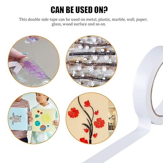 Double Sided Tape for Clothes, Fabric Tape, Double-Sided Hem Tape for Hemming, Clothing, Scrapbook Supplies, Gifts Box, Scrapbooking, Tear-by-Hand, 6 Roll Heavy Duty Multi-Size Adhesive Tape