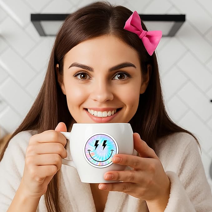 BEATRI Smiley Face Stickers - 50pcs | Waterproof Vinyl Stickers Teaching Rewards, Laptop, Notebooks, Stationery, Luggage | Non-Repeating Decals, High-Definition Print