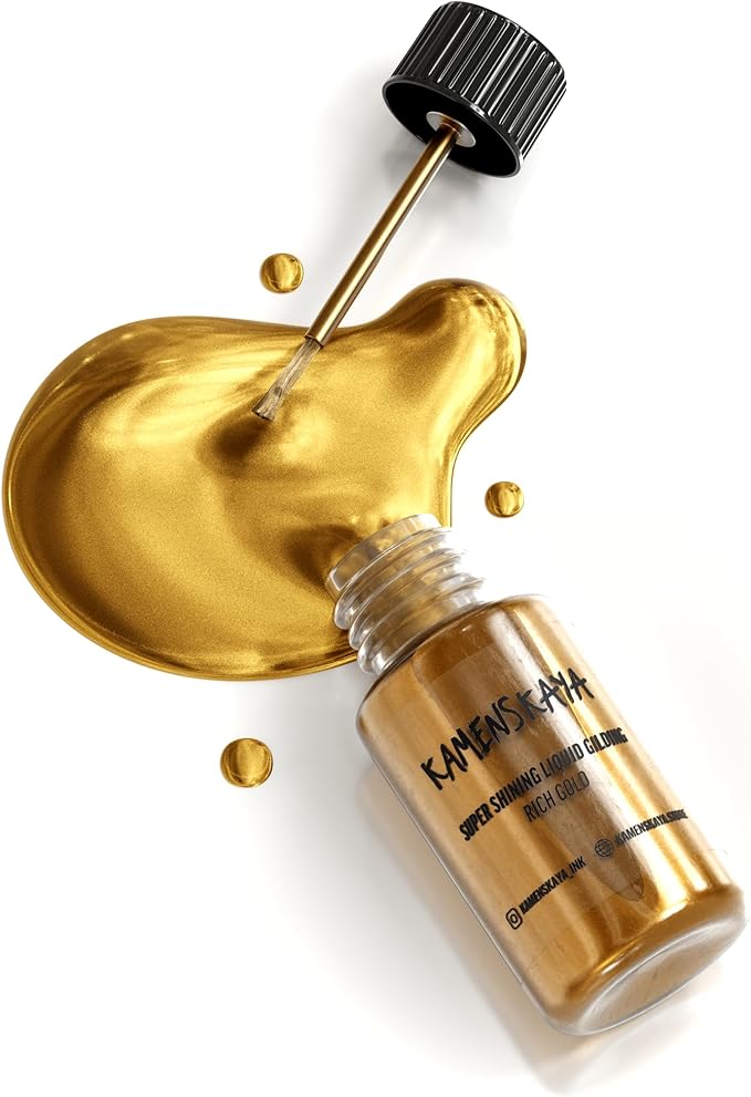 Liquid Gold Leaf Paint - Alcohol Based Fast Drying Rich Gold Liquid Leaf, 0.68 fl oz (20 ml)