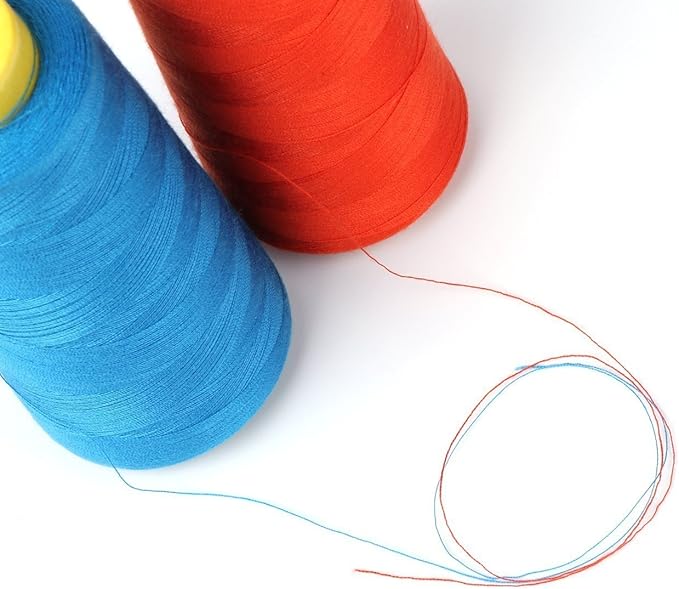 AK TRADING CO. 4-Pack Turquoise All Purpose Sewing Thread Cones (6000 Yards Each) of High Tensile Polyester Thread Spools for Sewing, Quilting, Serger Machines, Overlock, Merrow & Hand Embroidery