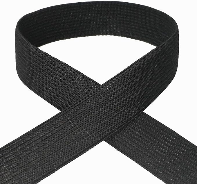 CISONE Knit Elastic 3/4 Inch Wide Black Heavy Stretch High Elasticity Knit Elastic Band 10 Yards