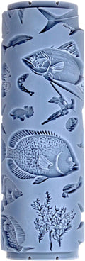 Deep Sea Menagerie Clay Texture Roller (4") - Seamless Ocean Set #01 - Embossing Pattern Roller for Polymer & Ceramic Clay, Pottery & Crafts