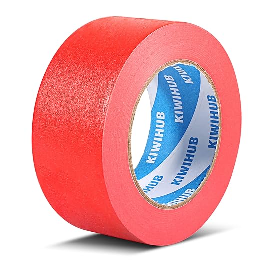 Red Painters Tape,2 inch x 60 Yards x 3 Rolls (180 Yards Total) - Medium Adhesive Masking Tape for Painting,Labeling,DIY Crafting,Decoration and School Projects