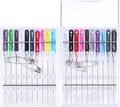 Hestya 2 Boxes (20 Pcs) Pre Threaded Needles for Hand Sewing Needles and Thread Box Quick Sewing Kit Prethreaded Kits(Mixed Color)