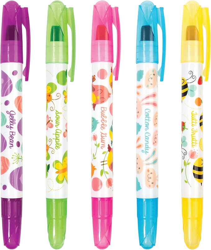 Scentco Spring Smelly Gellies - Patented Gourmet Scented Glidewrite Gel Coloring Sticks, Crayons, Highlighters - 5 Count - Gifts for Kids