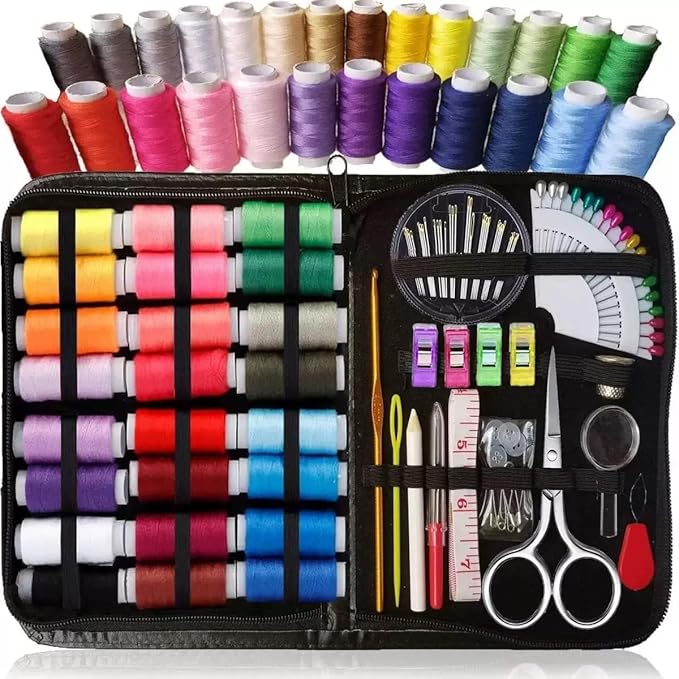 DIY Embroidery Stitch Collection, Portable All-in-One Embroidery Stitch Book & Sewing Kit，Embroidery Stitches with Free Tutorials and Sewing Tool Kit，Beginner-Friendly (106pcs)