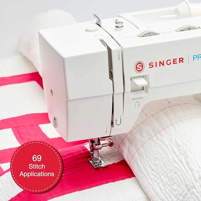 SINGER PRISMA Heavy Duty Sewing Machine With Accessory Kit | Bold Color Design, 50% More Power, 69 Stitch Applications, Full Metal Frame, High Speed, Quick Threading & Free Arm