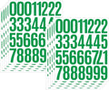 10 Sheets Vinyl Mailbox Number Stickers - Self-Adhesive Address Labels for Cars, House Doors, Windows & Metal Mailboxes (Green, 2 inch)