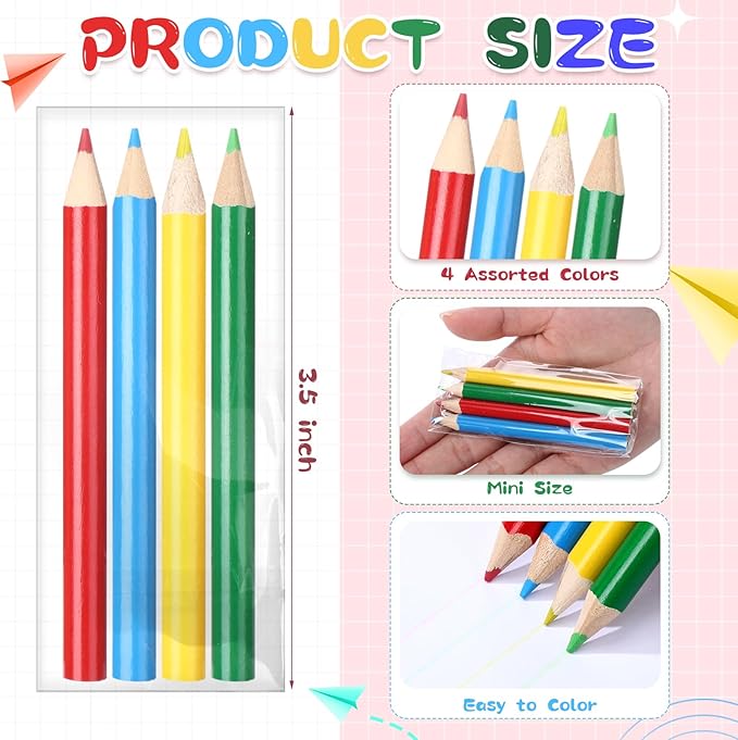 800 Count 3.5 Inch Colored Pencils Mini Color Pencils Bulk Pre-sharpened Art Coloring Pencil Supplies for Drawing Birthday Wedding