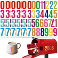 6 Sheets 2 Inch Mailbox Numbers Stickers Vinyl Decals,Self Adhesive Number Waterproof House Address Numbers for Outside Mailbox,Signs,Window,DIY Crafts Making,Door,Car,Home,Business(Multicolor)