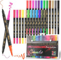 24 Colors Duo Tip Pen Art Markers, Artist Fine & Brush Tip Marker Coloring Markers for Adult Coloring Books Journaling Note Taking Lettering Calligraphy Drawing Pens Supplies