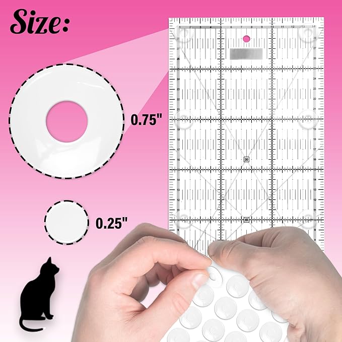 TightGrips Non-Slip Grips for Quilt Templates - 48 Pieces Total - 24 Large & 24 Small - 2 Pack