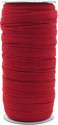 Mandala Crafts 10mm 50 Yds Roll of Burgundy Elastic Bands for Sewing - 3/8 Flat Elastics Cord - 3 8 Inch Braided Stretch Straps for Crafting