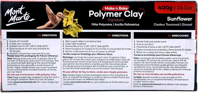 Mont Marte Make n Bake Polymer Clay 400g - Sunflower