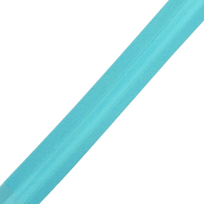 Mandala Crafts 55 Yards 1 Inch Aquamarine Double Fold Bias Tape for Sewing - Bias Binding Tape for Quilting Binding, Hemming, Seam, and Fabric Piping