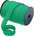 MECCANIXITY 1 Inch Double Fold Bias Tape Polyester Continuous Bulk Bias Tape for Sewing, Seaming Quilting Hemming Binding Crafts (Green 55 Yards)