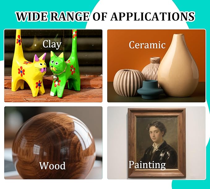 Air Dry Clay Glaze Kit - 2x100ml High Gloss Matte Varnish Sealant, High Luster, Prevent Scratch Resistant, Yellowing, Waterproof - Clay Paint Kit for Pottery, Acrylic Painting, Polymer Clay