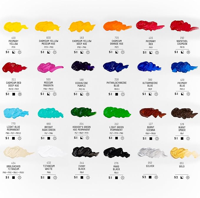 Liquitex BASICS Acrylic Paint Set, 24 x 22ml (0.74-oz) Tube Paint Set